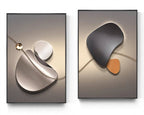 Modern Abstract Shapes Wall Art Set of 2