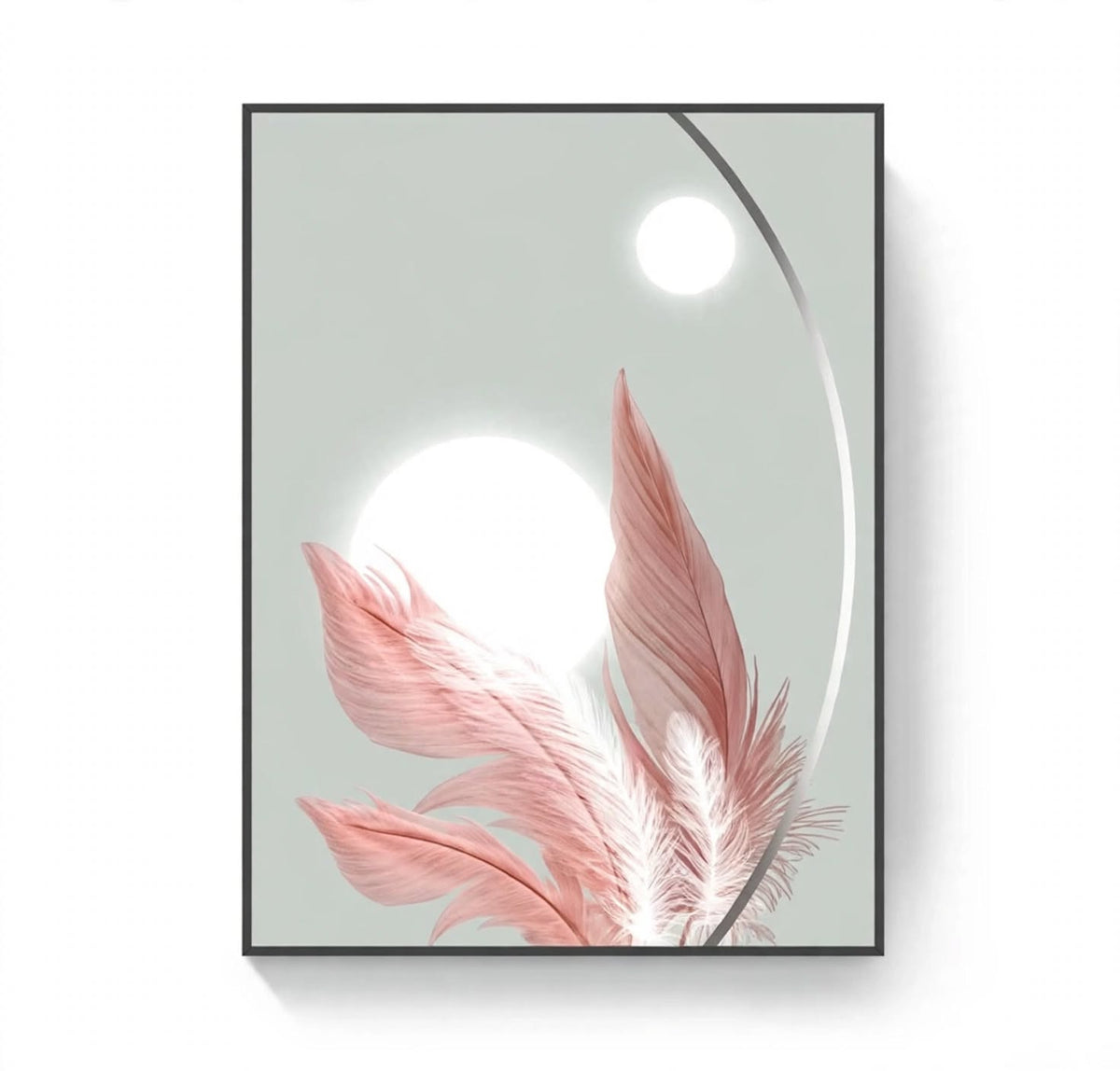 Blush Feather Woman Wall Art Set of 2