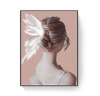 Blush Feather Woman Wall Art Set of 2