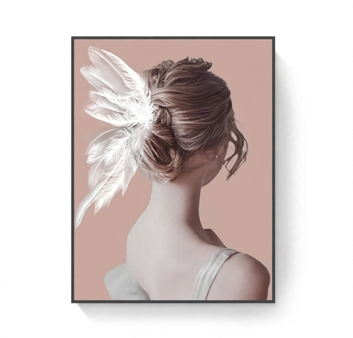 Blush Feather Woman Wall Art Set of 2