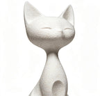 Abstract White Cat Sculpture