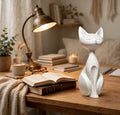 Abstract White Cat Sculpture