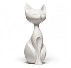 Abstract White Cat Sculpture