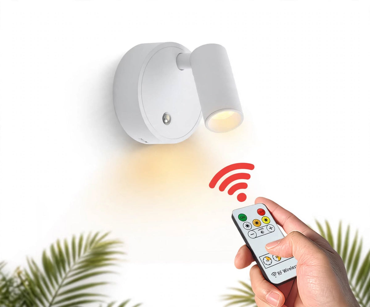 Wireless LED Wall Spotlights with Remote – Set of 5