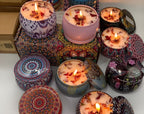 Scented Candle Tins with Dried Petals – Gift Set