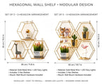 Gold Hexagon Wall Shelves with Fairy Lights