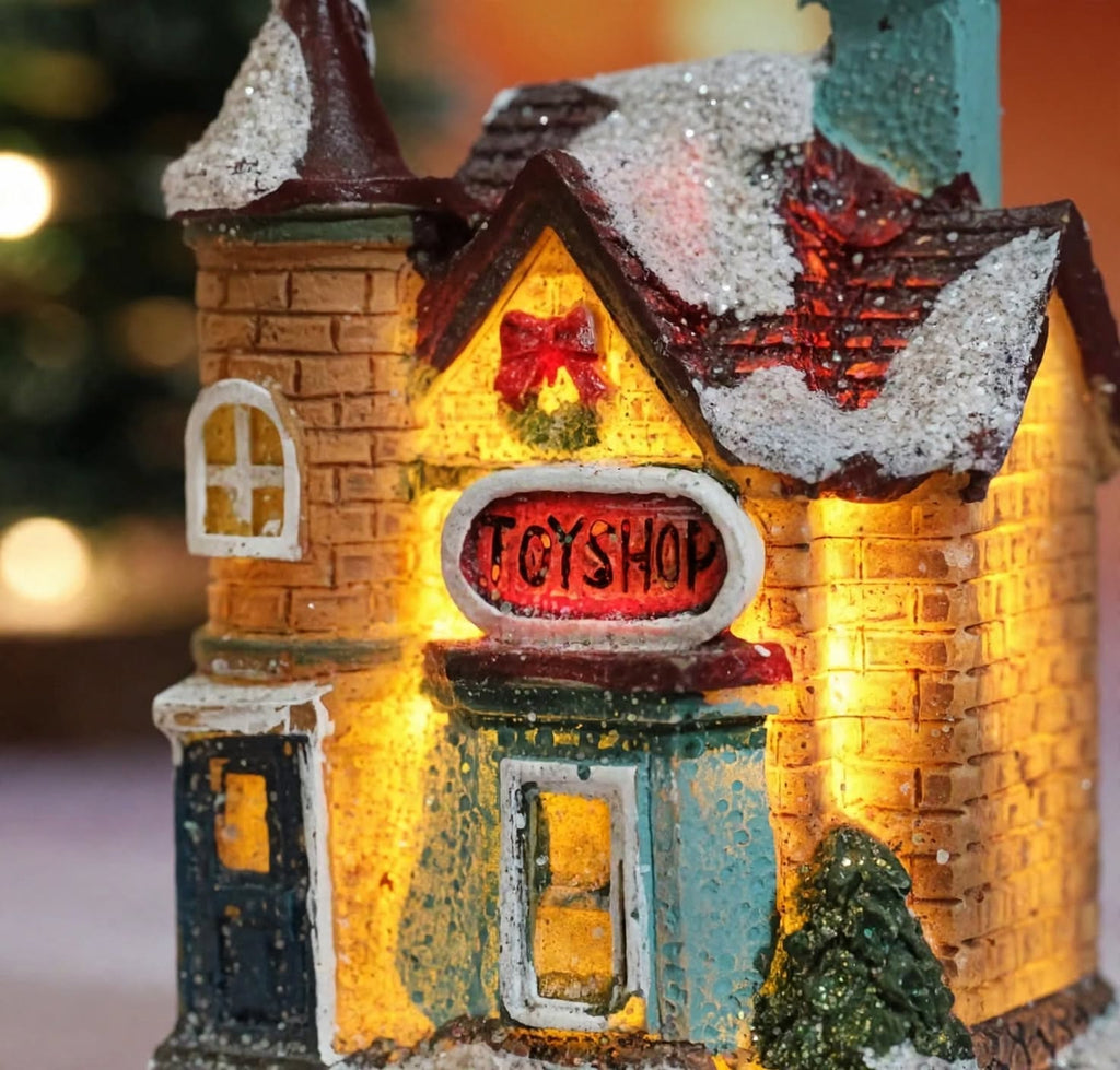 Light-Up Christmas Village Toy Shop