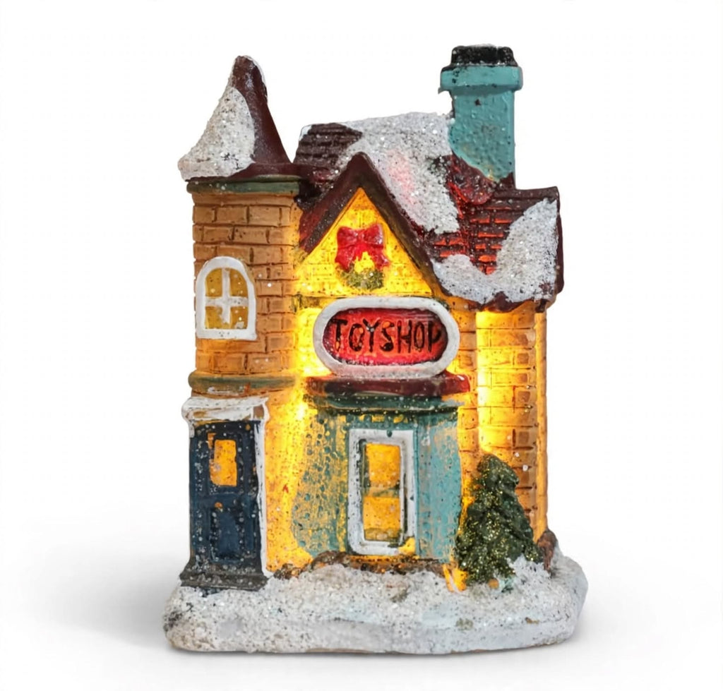 Light-Up Christmas Village Toy Shop