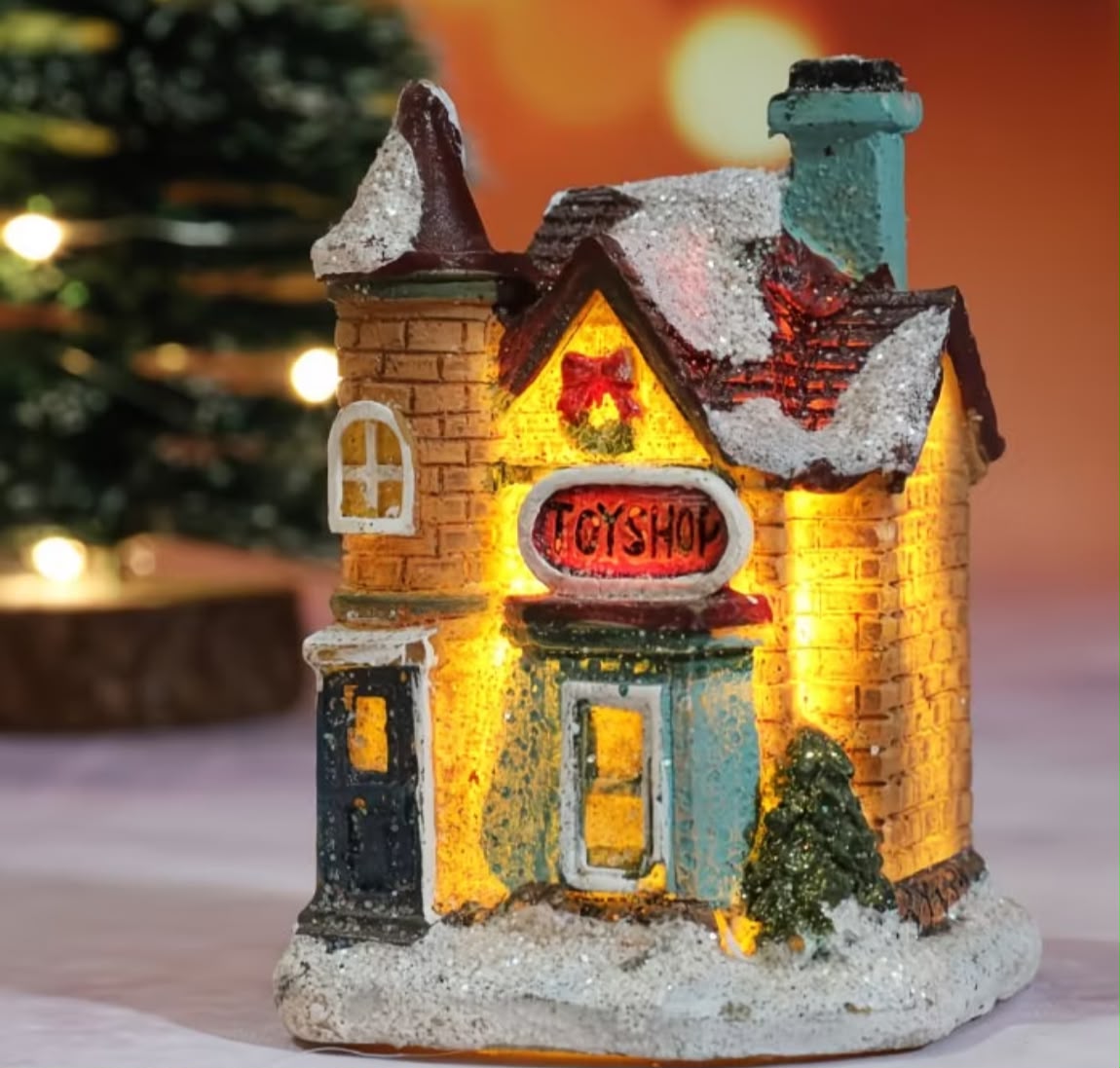 Light-Up Christmas Village Toy Shop