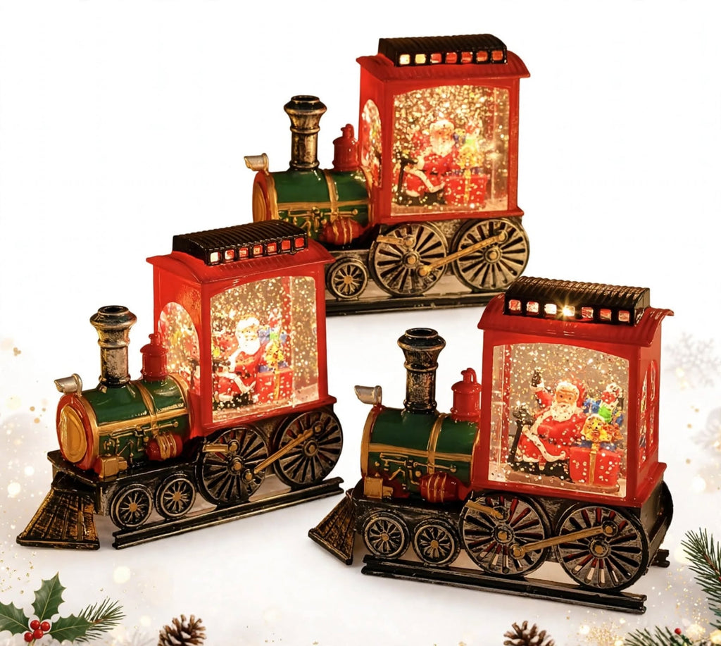 Santa Express Train Glitter Snow Lantern