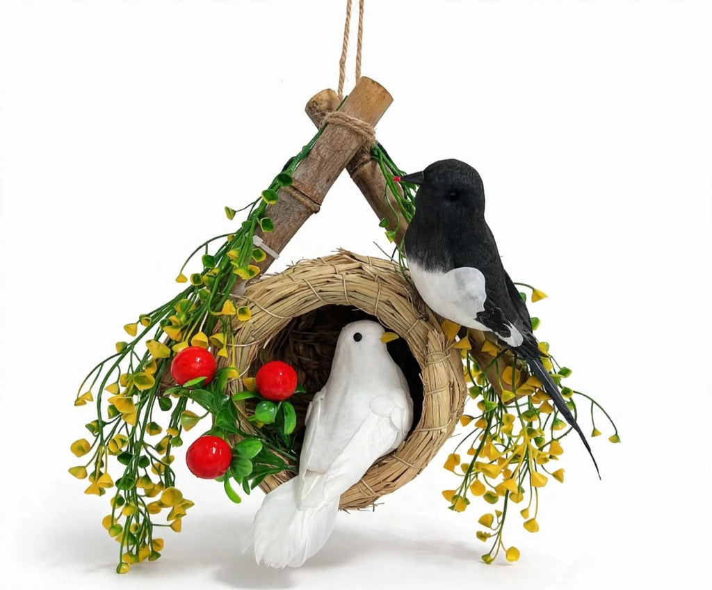 Birds' Nest Wall Hanging with Faux Greenery