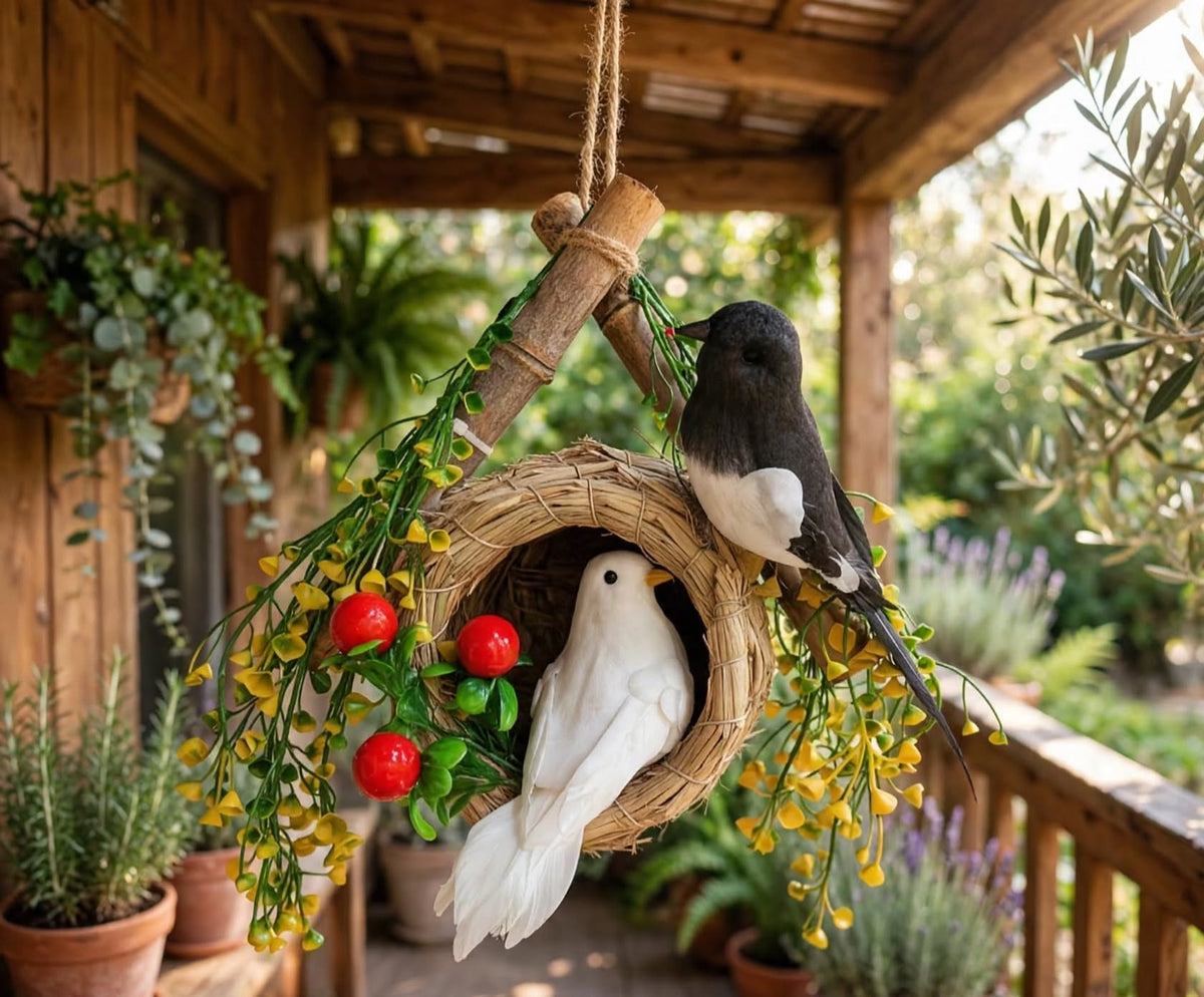 Birds' Nest Wall Hanging with Faux Greenery