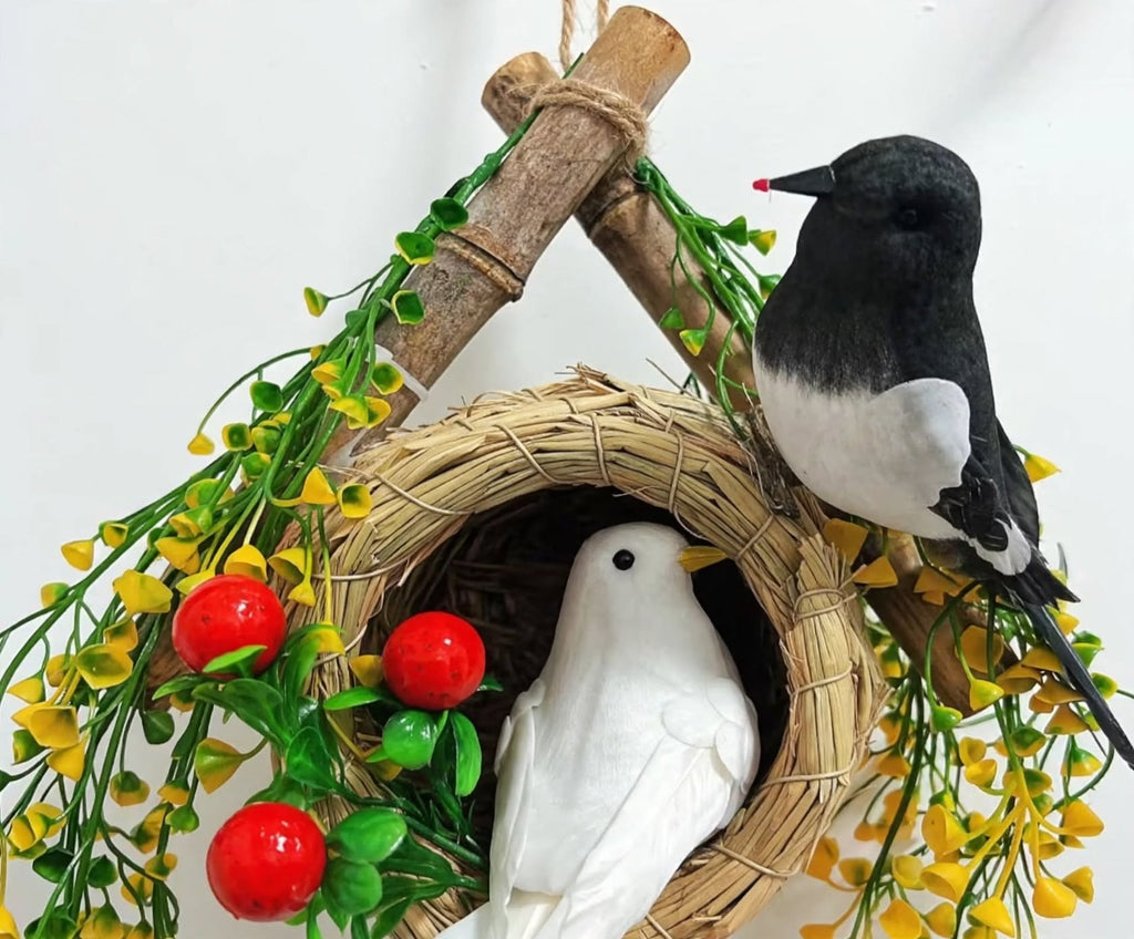 Birds' Nest Wall Hanging with Faux Greenery