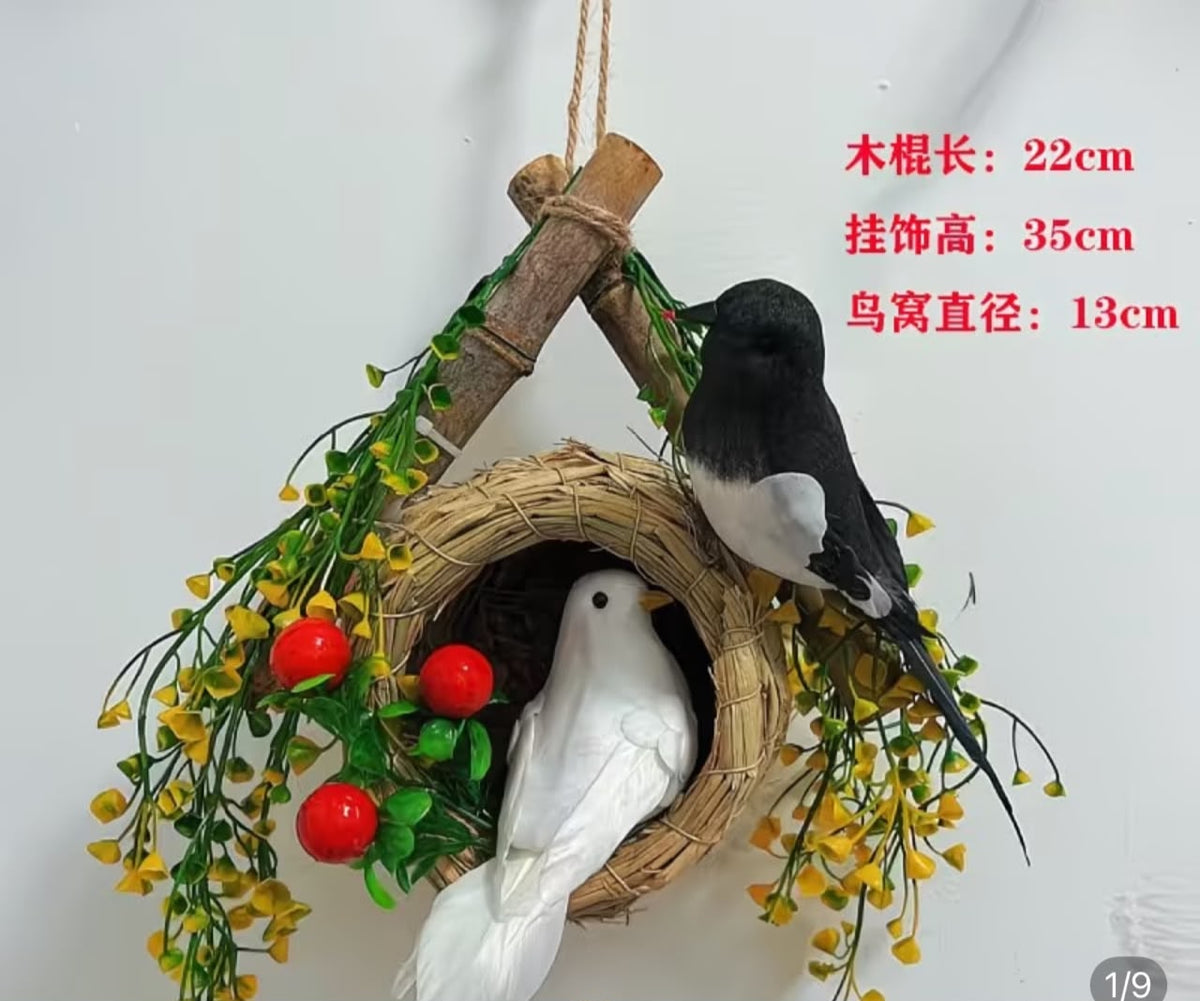 Birds' Nest Wall Hanging with Faux Greenery