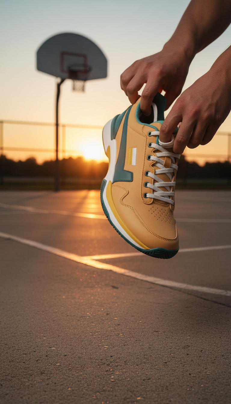 Golden Sand Tennis Shoe in use