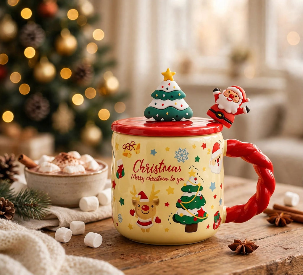 3D Christmas Mug cozy Christmas table setting