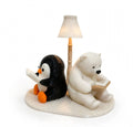 Cute Reading Animals Night Light - Panda & Polar Bear cozy lifestyle warm glow