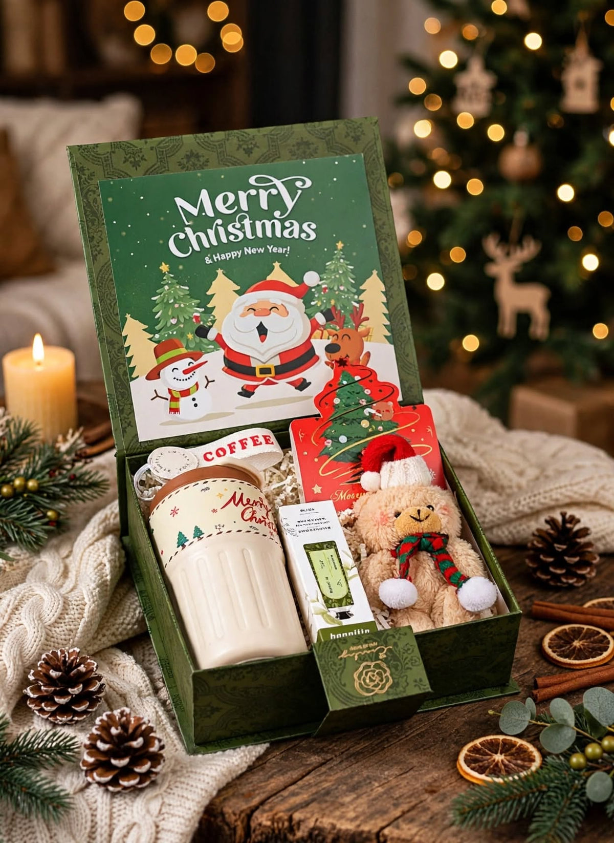 Christmas Gift Box Set - White Background