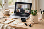 Smiley Face Shelf Sitter Planters with Faux Plants – Set of 5