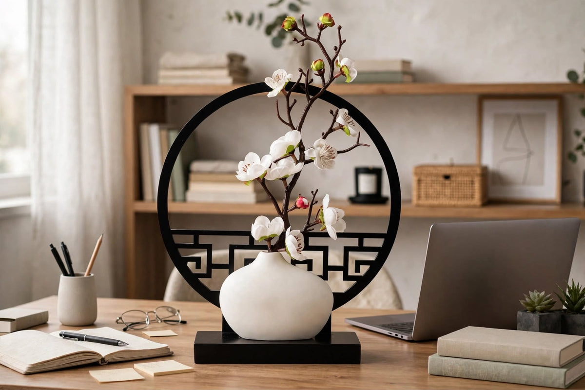 Plum Blossom Moon Gate Vase Display