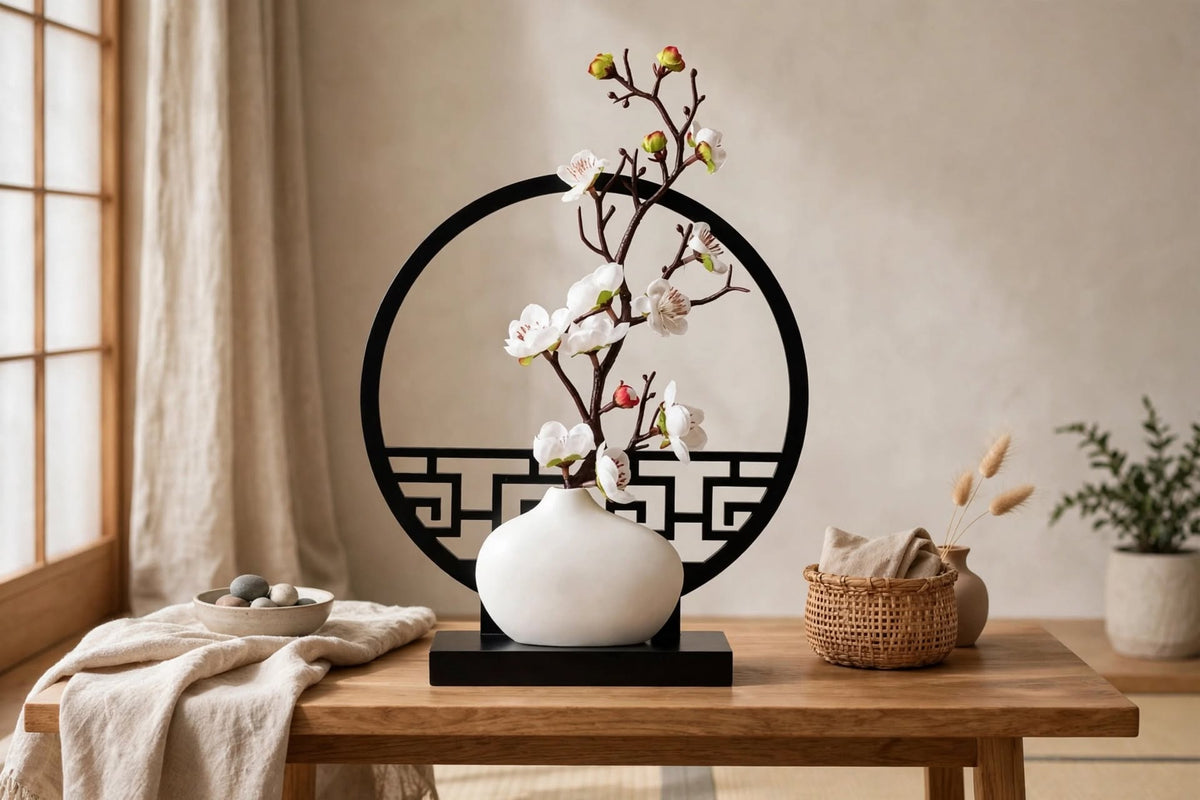 Plum Blossom Moon Gate Vase Display