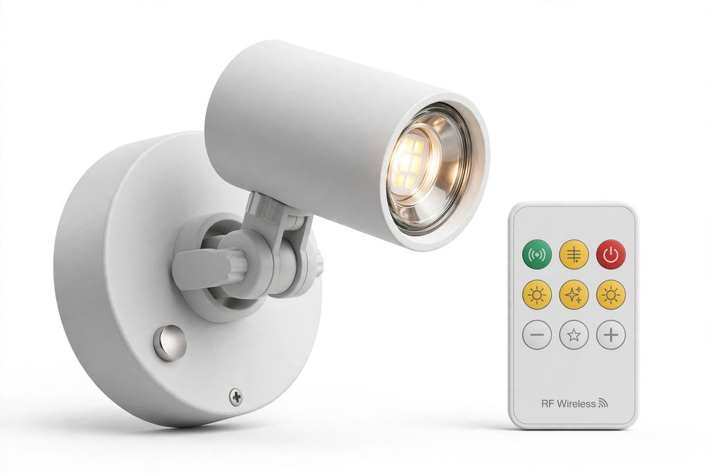 Wireless LED Wall Spotlights with Remote – Set of 5